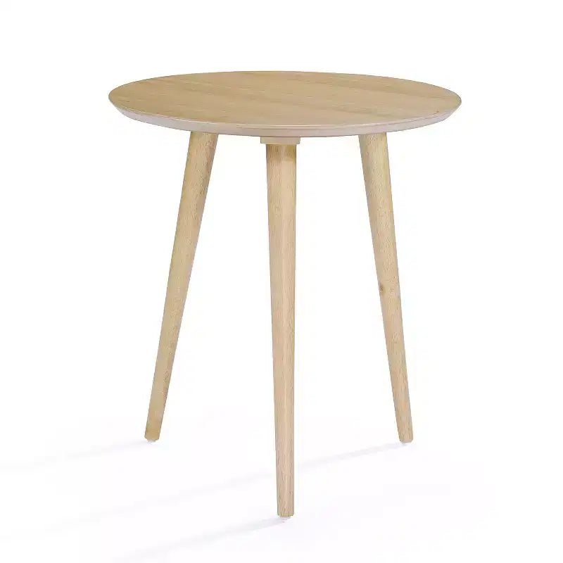 GDFStudio Bridie Mid Century Modern Round Wood End Table with Splayed Legs