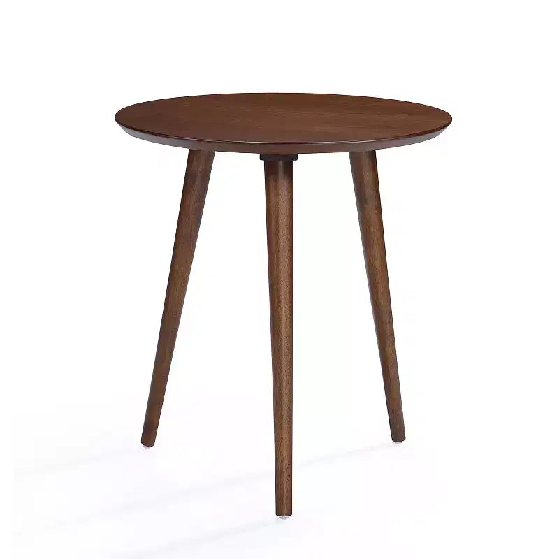 GDFStudio Bridie Mid Century Modern Round Wood End Table with Splayed Legs