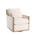 GDFStudio Tim Modern Corduroy Upholstered 360 Swivel Accent Chair with Two Pillows
