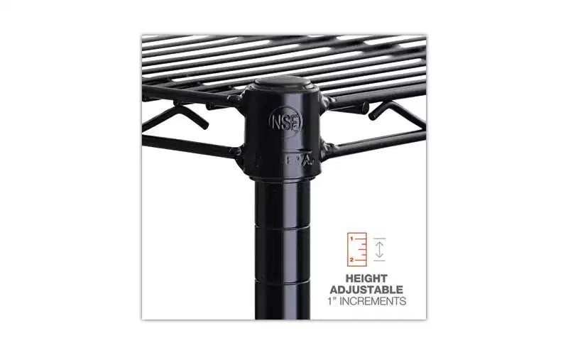 Alera NSF Certified 6-Shelf Wire Shelving Kit, 48w x 18d x 72h, Black