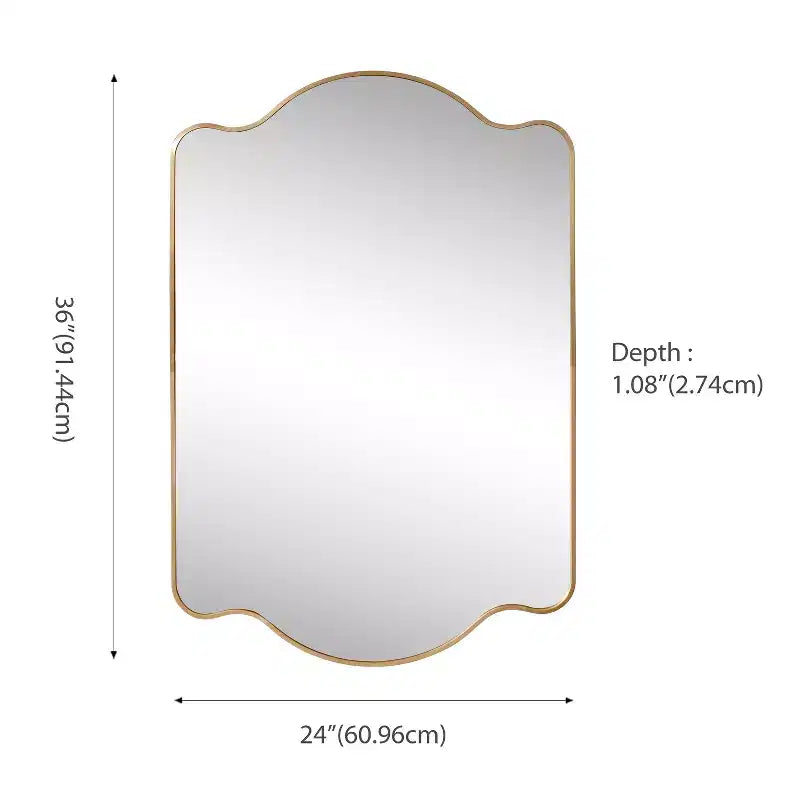 JONATHAN Y Louisa Scalloped Rectangular Metal Framed Wall Mirror