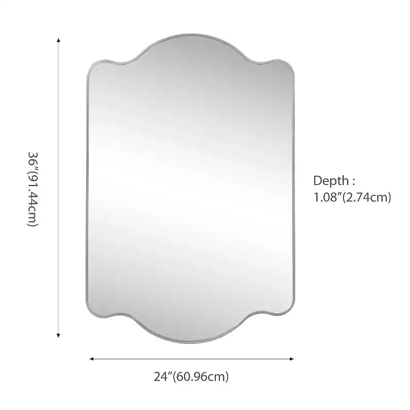 JONATHAN Y Louisa Scalloped Rectangular Metal Framed Wall Mirror