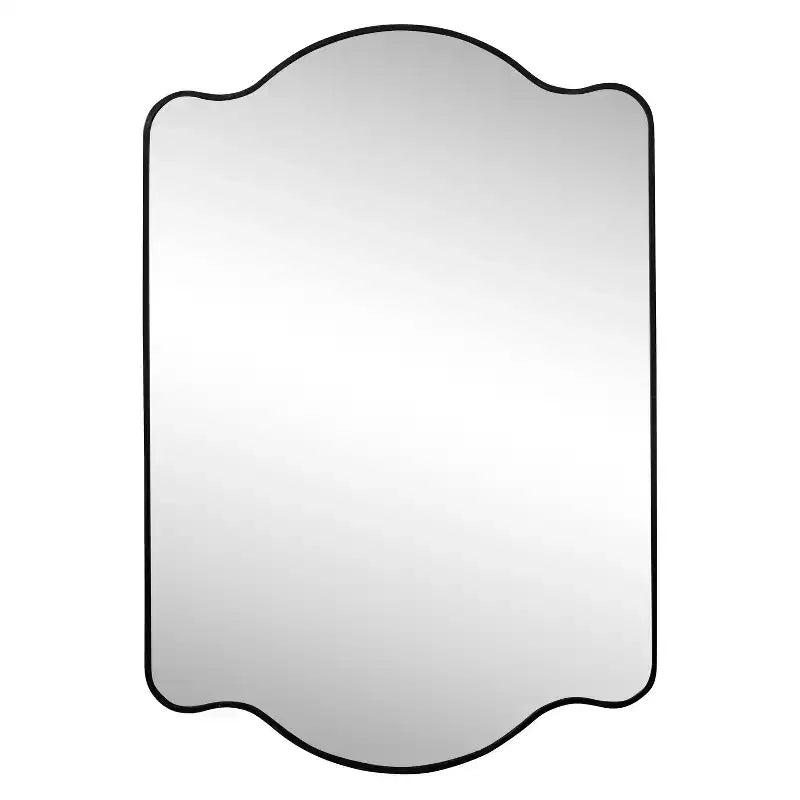 JONATHAN Y Louisa Scalloped Rectangular Metal Framed Wall Mirror