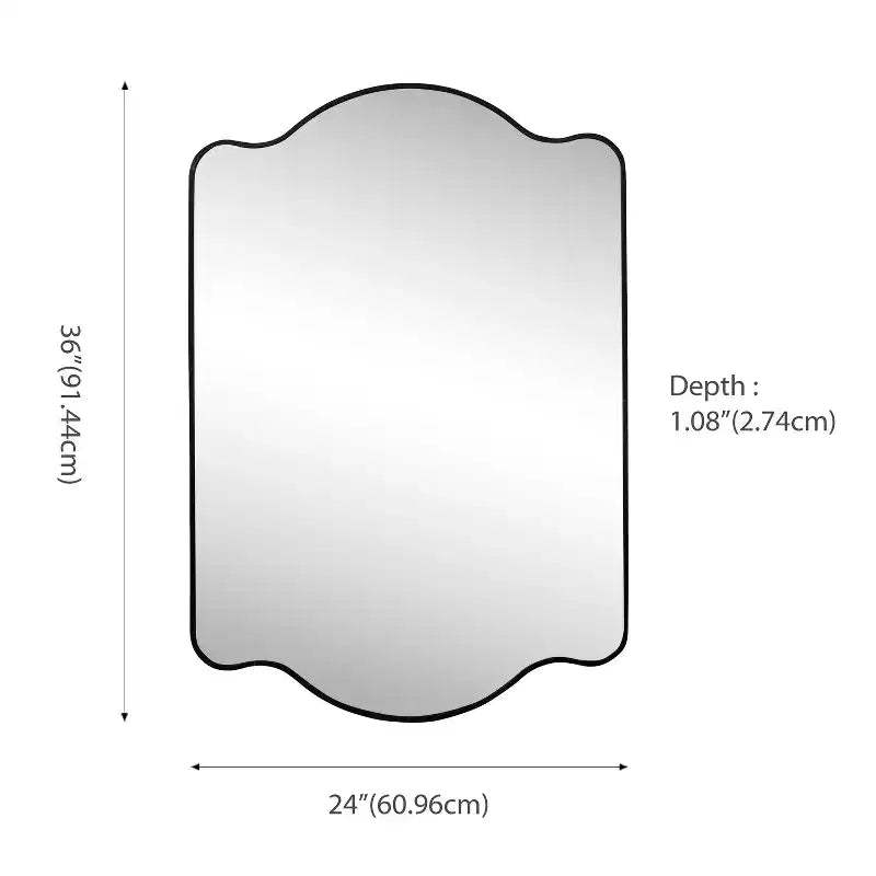 JONATHAN Y Louisa Scalloped Rectangular Metal Framed Wall Mirror