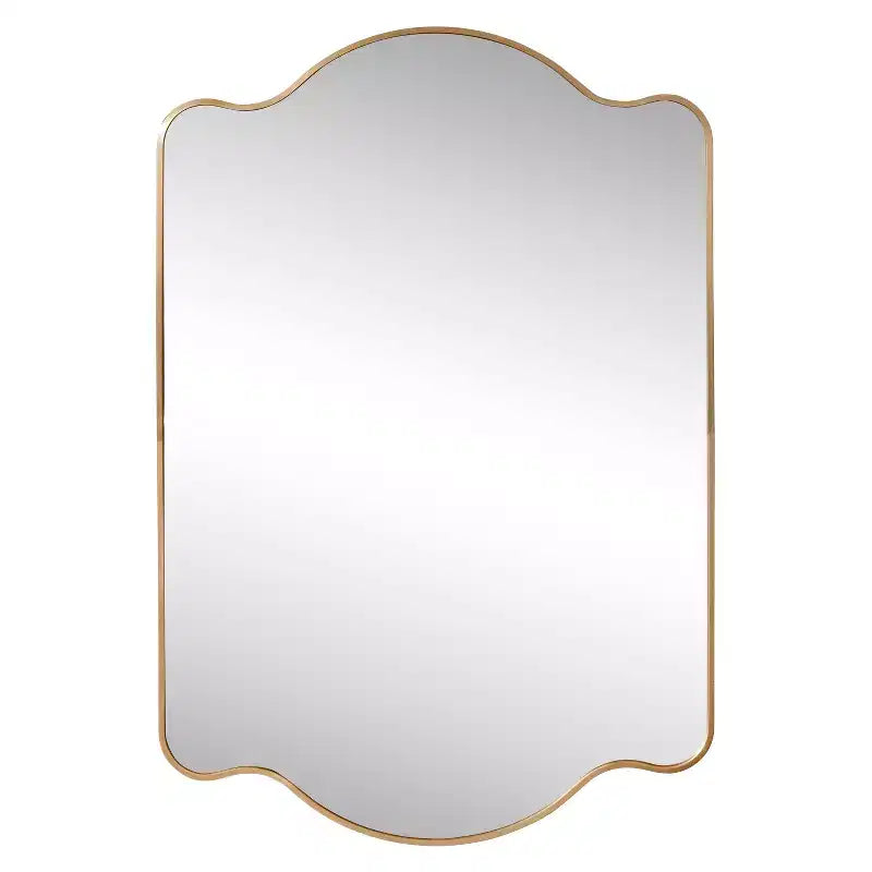 JONATHAN Y Louisa Scalloped Rectangular Metal Framed Wall Mirror