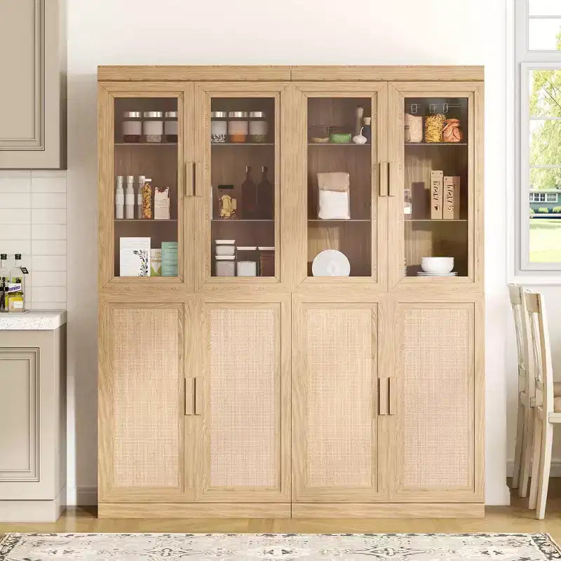 PexFix Wood Kitchen Storage Pantry Cabinet with Adjustable Shelves