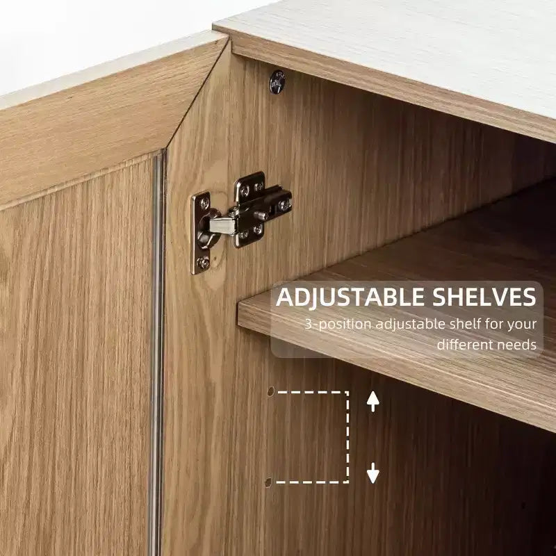 PexFix Wood Kitchen Storage Pantry Cabinet with Adjustable Shelves