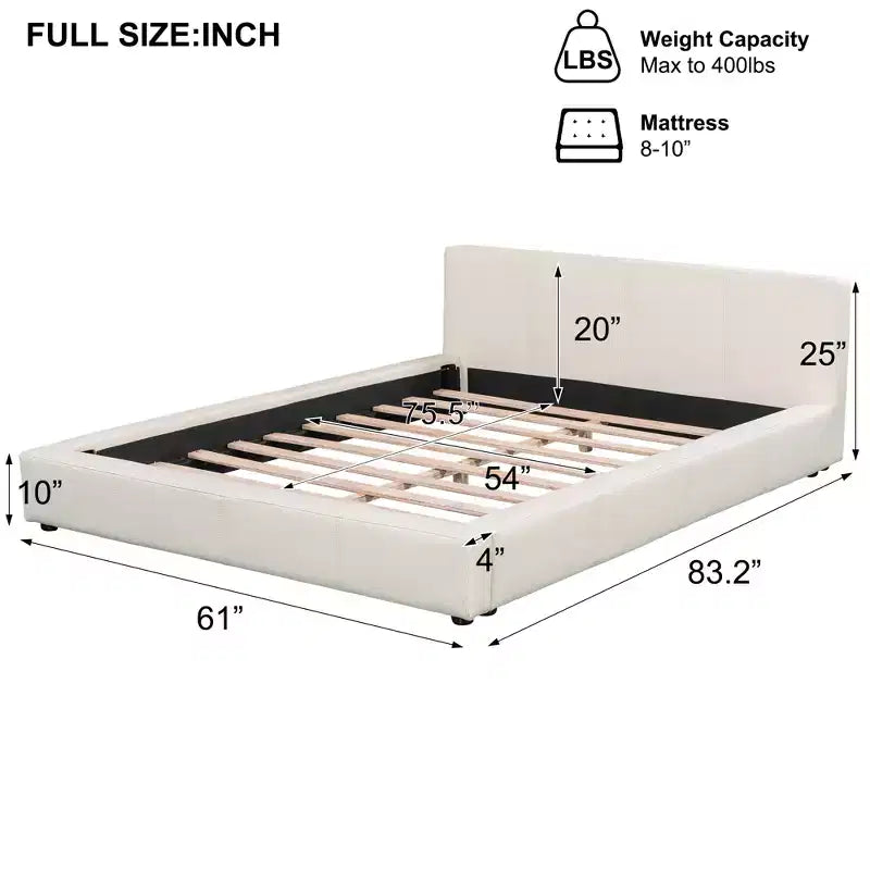 Christopher Knight Home Francis Modern Faux Leather Upholstered Wood Platform Bed with Headboard