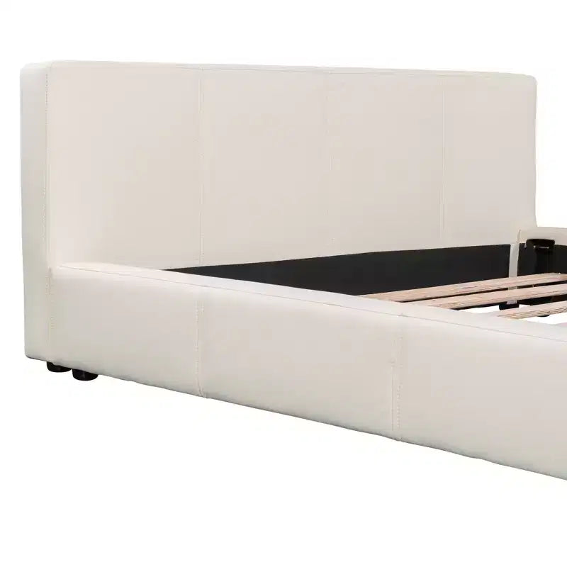 Christopher Knight Home Francis Modern Faux Leather Upholstered Wood Platform Bed with Headboard