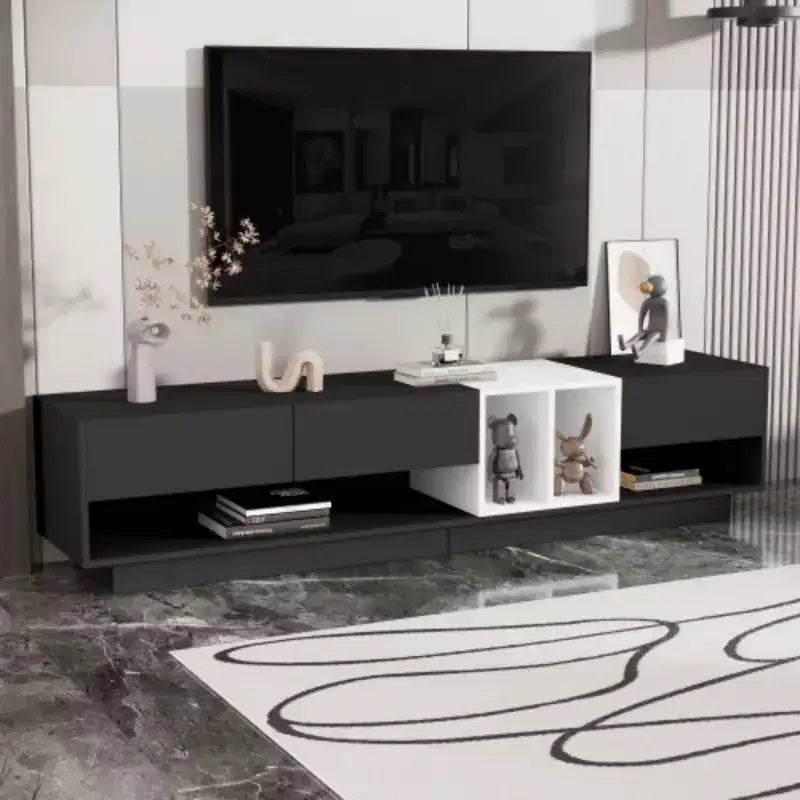 Versatile 80 TV Cabinet: Two-Tone, Ample Storage Space