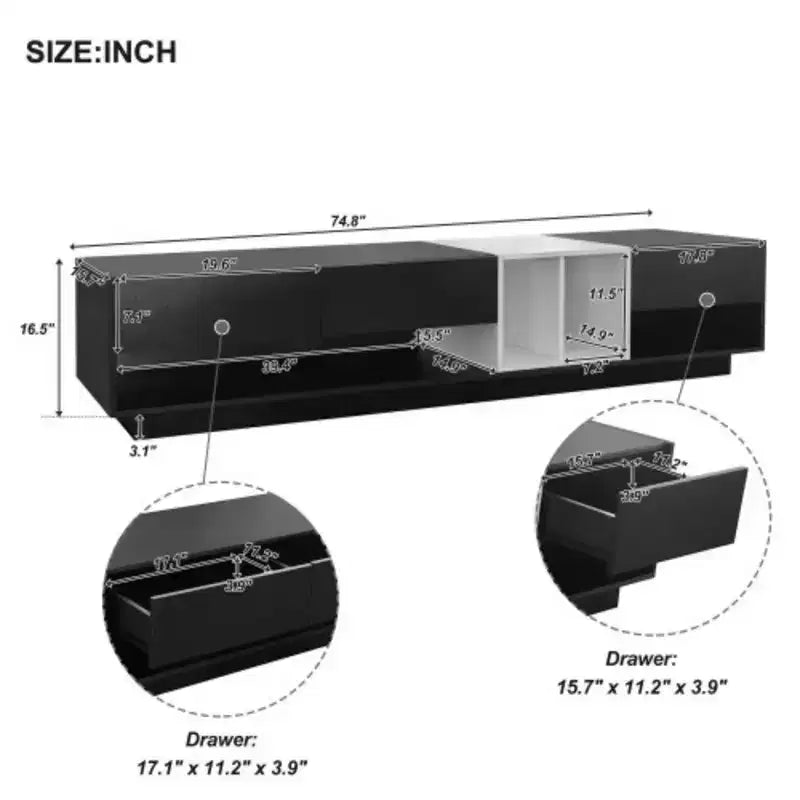 Versatile 80 TV Cabinet: Two-Tone, Ample Storage Space