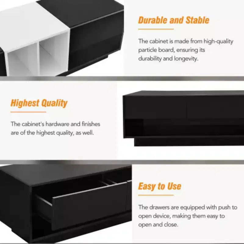 Versatile 80 TV Cabinet: Two-Tone, Ample Storage Space
