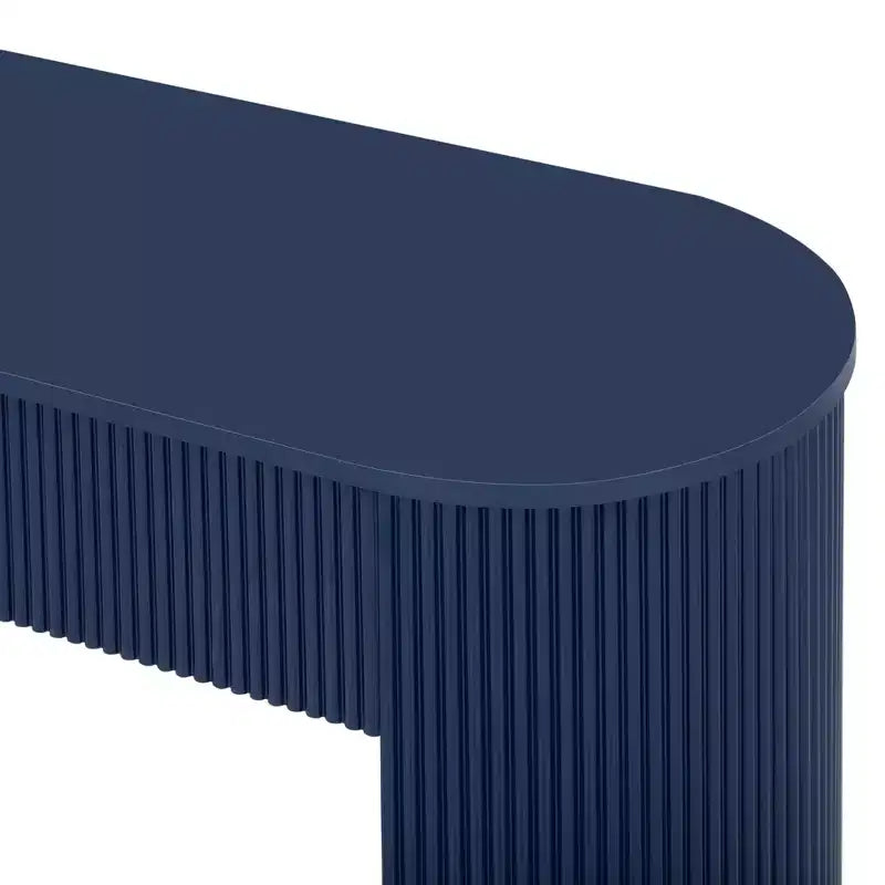 54W Console Table, Entryway Table with Oval Top and 2 Drawers, Retro Hallway Table with Fluted Design - ModernLuxe