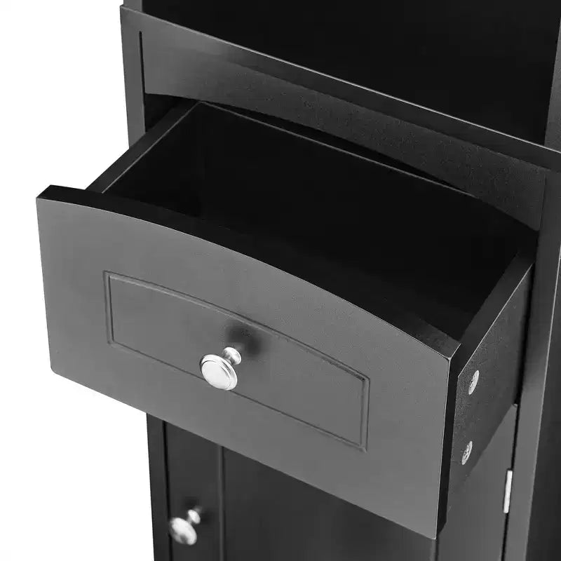 Whisen Verticle Bathroom Cabinet, Freestanding Storage Cabinet with Drawer and Adjustable Shelves