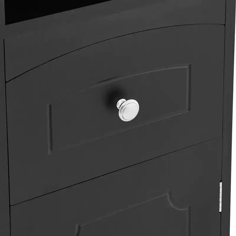 Whisen Verticle Bathroom Cabinet, Freestanding Storage Cabinet with Drawer and Adjustable Shelves