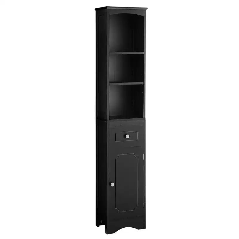 Whisen Verticle Bathroom Cabinet, Freestanding Storage Cabinet with Drawer and Adjustable Shelves