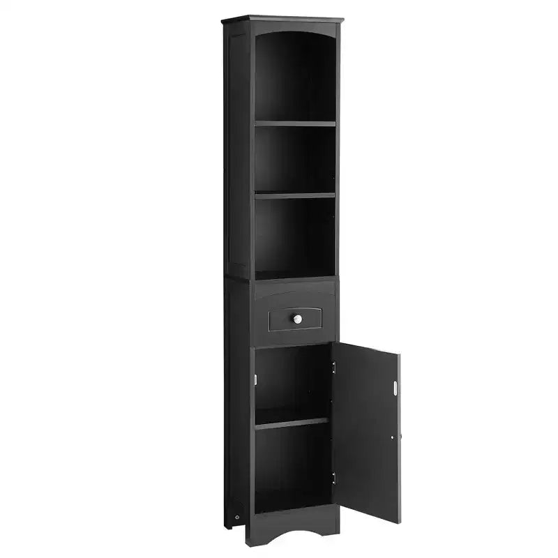 Whisen Verticle Bathroom Cabinet, Freestanding Storage Cabinet with Drawer and Adjustable Shelves