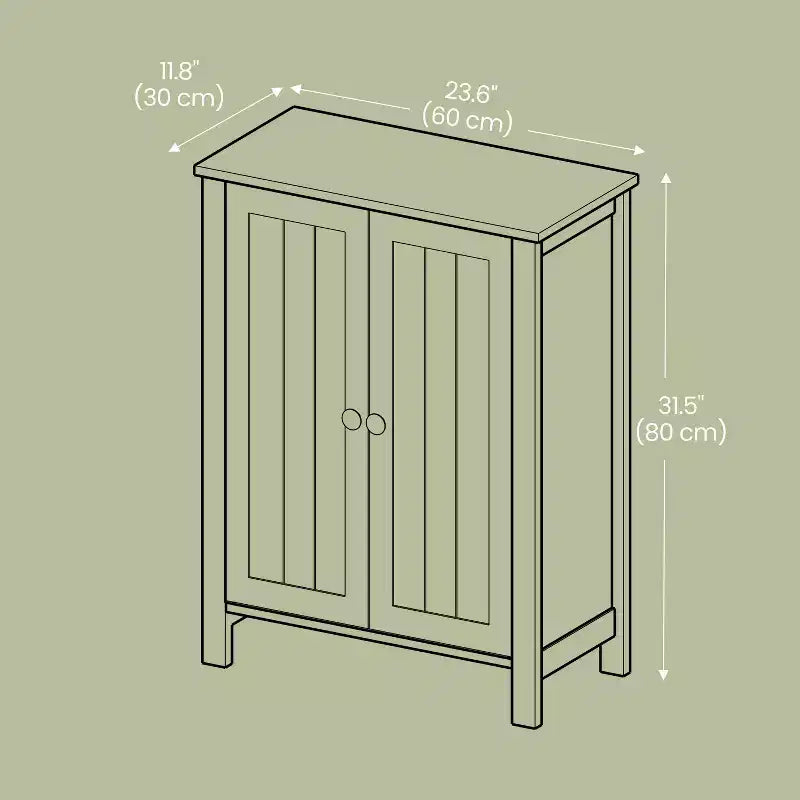 Slate Gray Freestanding Bathroom Floor Storage Cabinet - 11.8 x 23.6 x 31.5 Inches, with 2 Adjustable Shelves for Spacious Bathroom Storage
