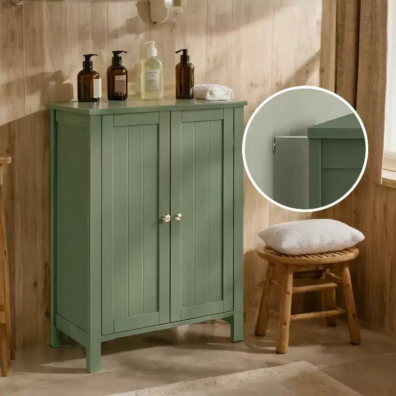 Slate Gray Freestanding Bathroom Floor Storage Cabinet - 11.8 x 23.6 x 31.5 Inches, with 2 Adjustable Shelves for Spacious Bathroom Storage