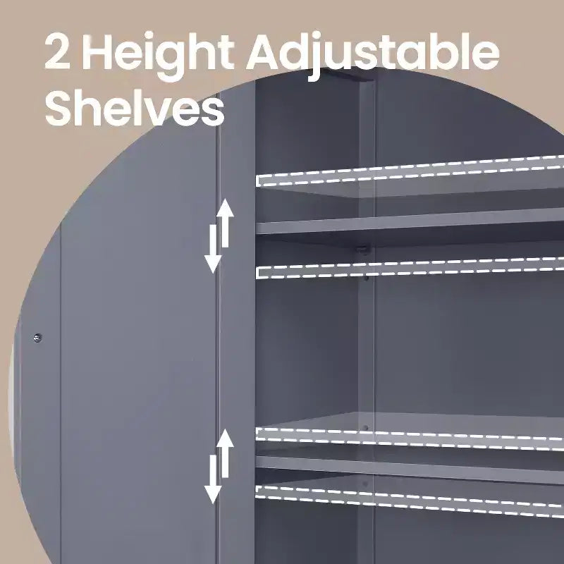 Slate Gray Freestanding Bathroom Floor Storage Cabinet - 11.8 x 23.6 x 31.5 Inches, with 2 Adjustable Shelves for Spacious Bathroom Storage