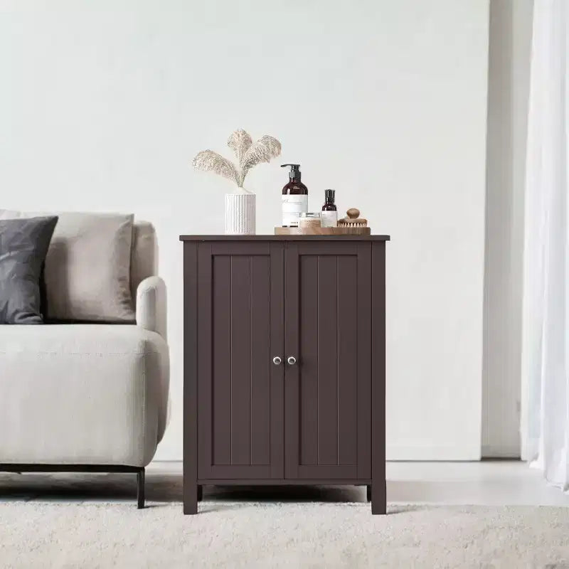Slate Gray Freestanding Bathroom Floor Storage Cabinet - 11.8 x 23.6 x 31.5 Inches, with 2 Adjustable Shelves for Spacious Bathroom Storage