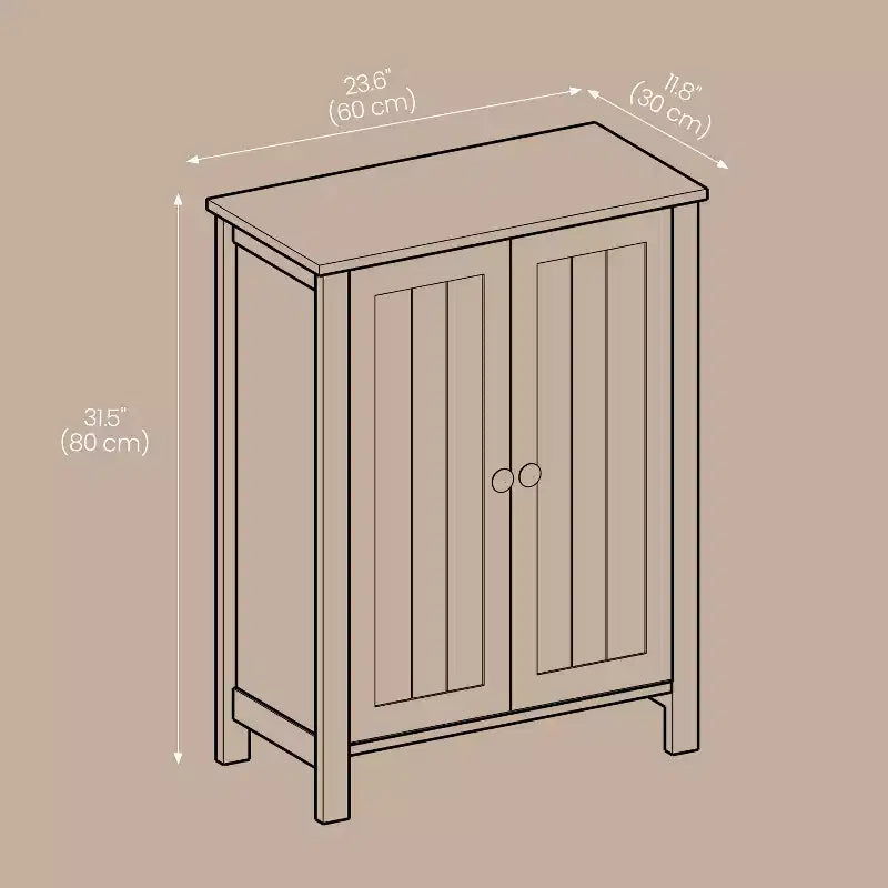Slate Gray Freestanding Bathroom Floor Storage Cabinet - 11.8 x 23.6 x 31.5 Inches, with 2 Adjustable Shelves for Spacious Bathroom Storage