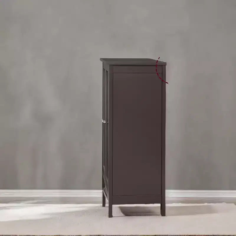 Slate Gray Freestanding Bathroom Floor Storage Cabinet - 11.8 x 23.6 x 31.5 Inches, with 2 Adjustable Shelves for Spacious Bathroom Storage