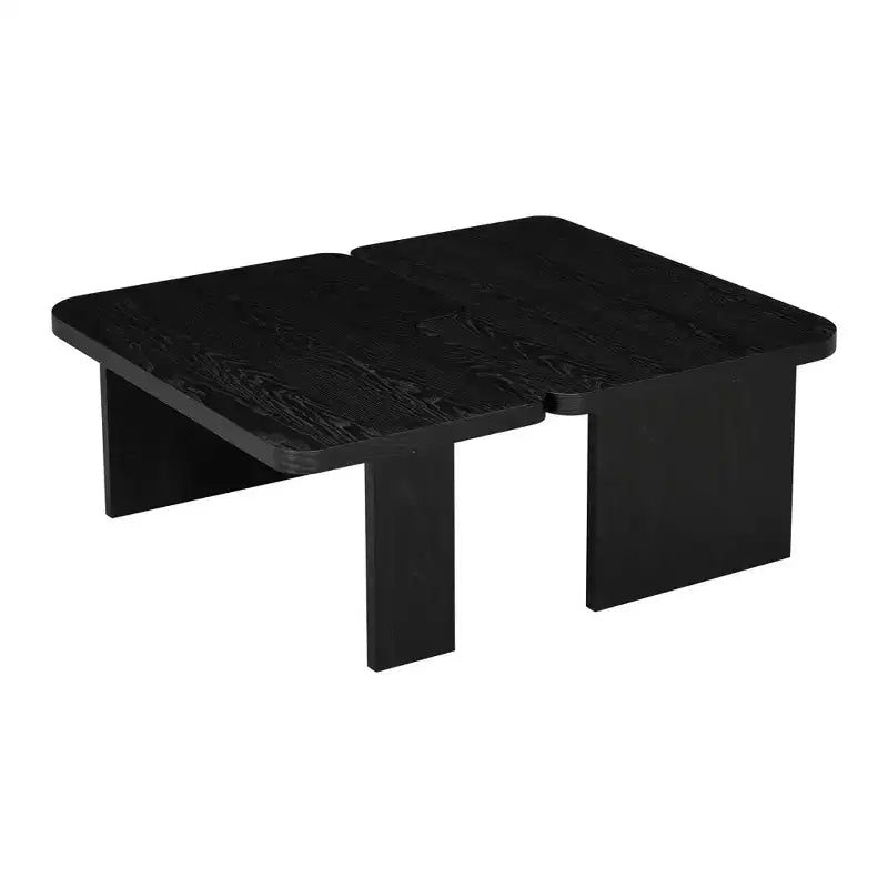 41W Coffee Table Set Cocktail Table Center Table Combination Side Table Rectangle Accent Table, Modern&Minimalist, Natural/Black/Espresso-ModernLuxe