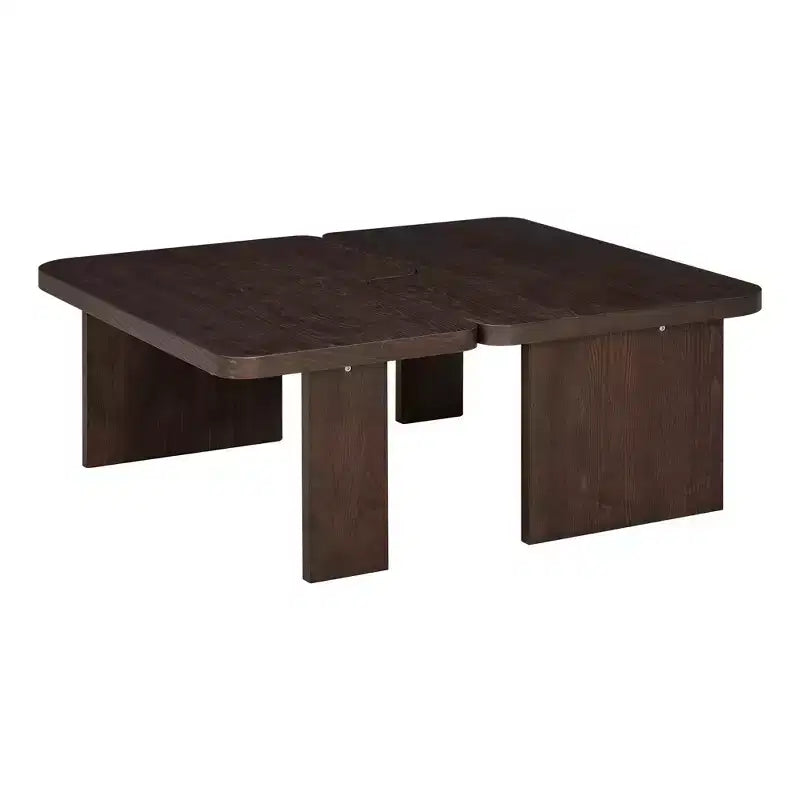 41W Coffee Table Set Cocktail Table Center Table Combination Side Table Rectangle Accent Table, Modern&Minimalist, Natural/Black/Espresso-ModernLuxe