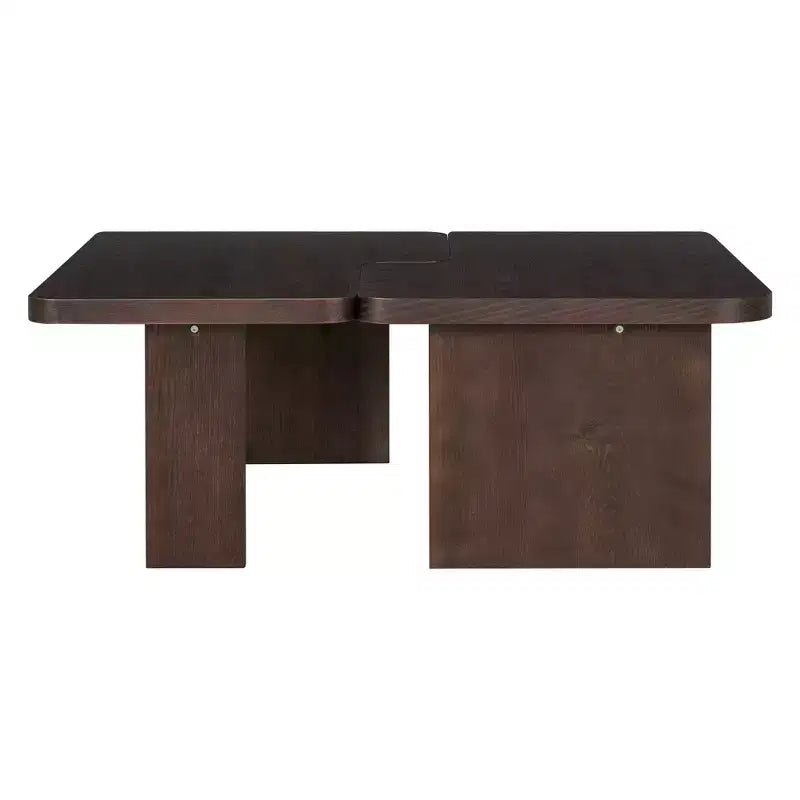 41W Coffee Table Set Cocktail Table Center Table Combination Side Table Rectangle Accent Table, Modern&Minimalist, Natural/Black/Espresso-ModernLuxe