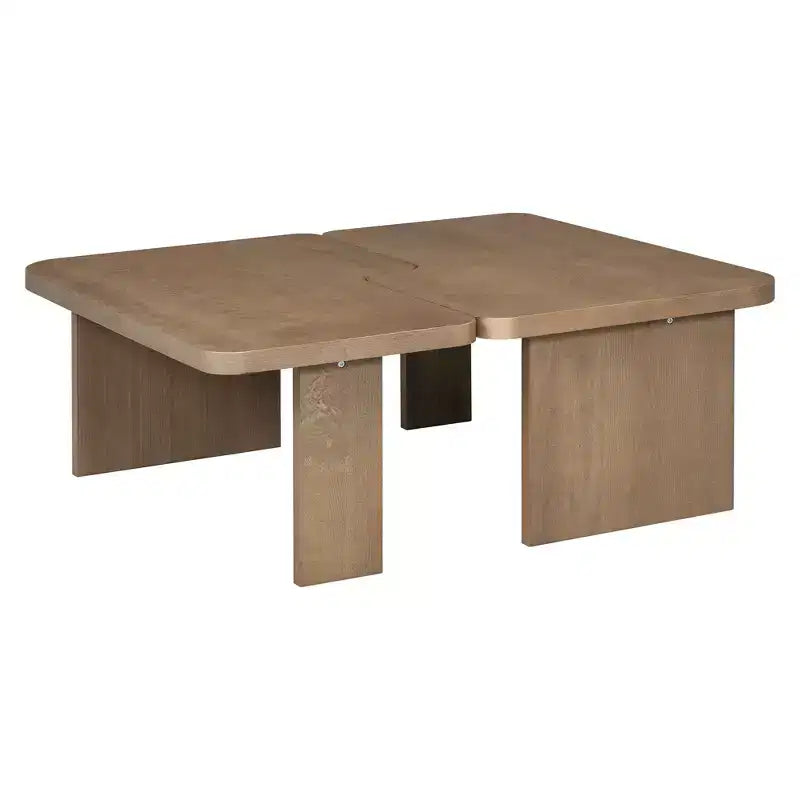 41W Coffee Table Set Cocktail Table Center Table Combination Side Table Rectangle Accent Table, Modern&Minimalist, Natural/Black/Espresso-ModernLuxe