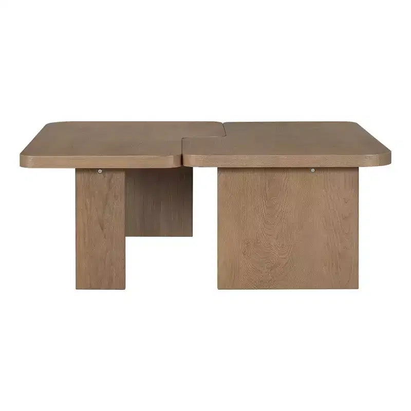 41W Coffee Table Set Cocktail Table Center Table Combination Side Table Rectangle Accent Table, Modern&Minimalist, Natural/Black/Espresso-ModernLuxe
