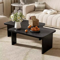 41W Coffee Table Set Cocktail Table Center Table Combination Side Table Rectangle Accent Table, Modern&Minimalist, Natural/Black/Espresso-ModernLuxe