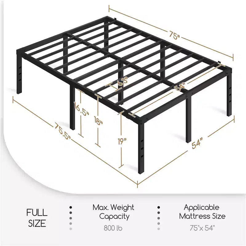 Yaheetech Metal Platform Bed Frame with Heavy Duty Steel Slat Support and Underbed Storage Space