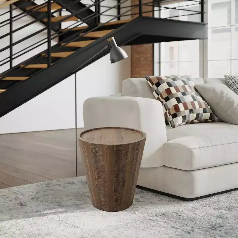 Jofran,Conundrum Modern Distressed Solid Acacia End Table