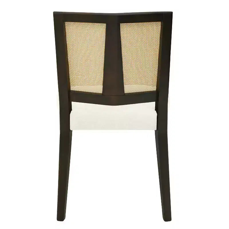 Christopher Knight Home Hassan Rubberwood Upholstered Dining Chairs with Cane Webbing(Set of 2)