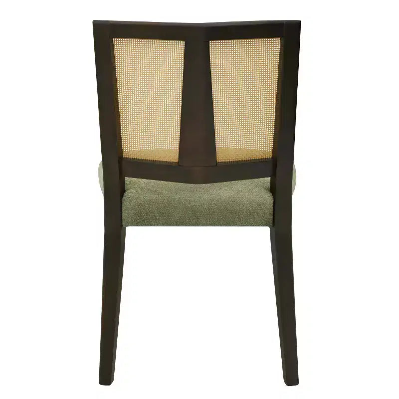 Christopher Knight Home Hassan Rubberwood Upholstered Dining Chairs with Cane Webbing(Set of 2)