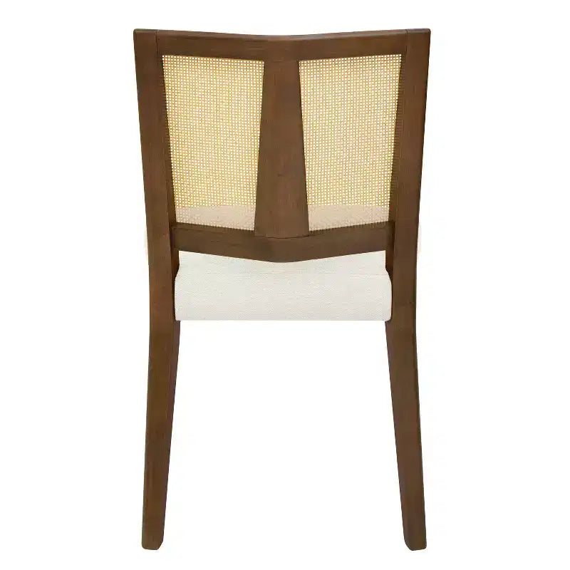 Christopher Knight Home Hassan Rubberwood Upholstered Dining Chairs with Cane Webbing(Set of 2)