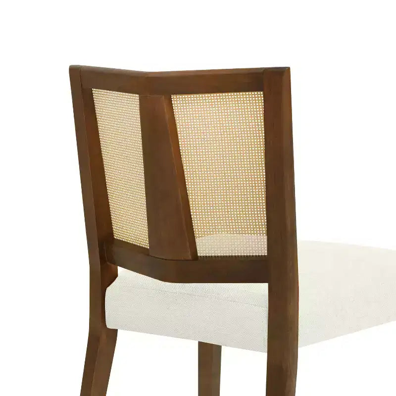Christopher Knight Home Hassan Rubberwood Upholstered Dining Chairs with Cane Webbing(Set of 2)