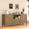 COZONY Farmhouse TV Stand for Up to 65 TVs, Entertainment Center with Door & Adjustable Shelf, Media Console Storage Cabinet