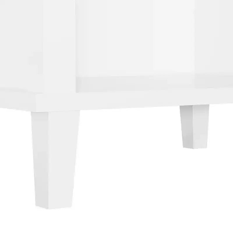 26.77''H White Wooden Nightstand with One Drawer and Shelf, Golden Handle, MDF Construction for Kids and Adults