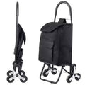 Stair Climbing Folding Shopping Cart with 6 Wheels and 36L Bag Black