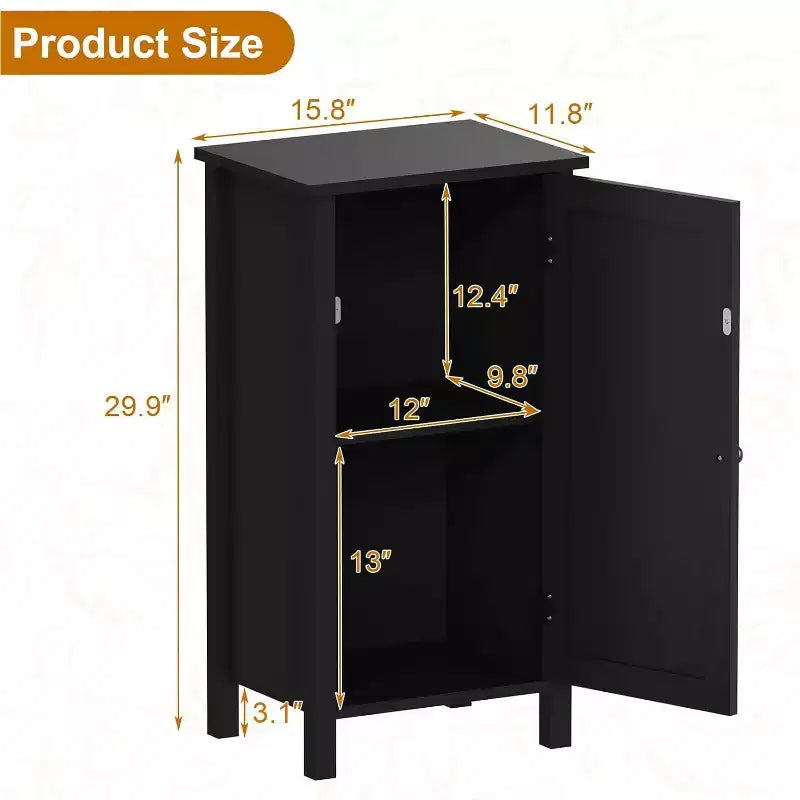 Farmhouse Nightstand with Rattan Door, Natural Accent End Table with Storage - Compact Modern Bedside Table with Wood Legs, Easy Assembly for Bedroom