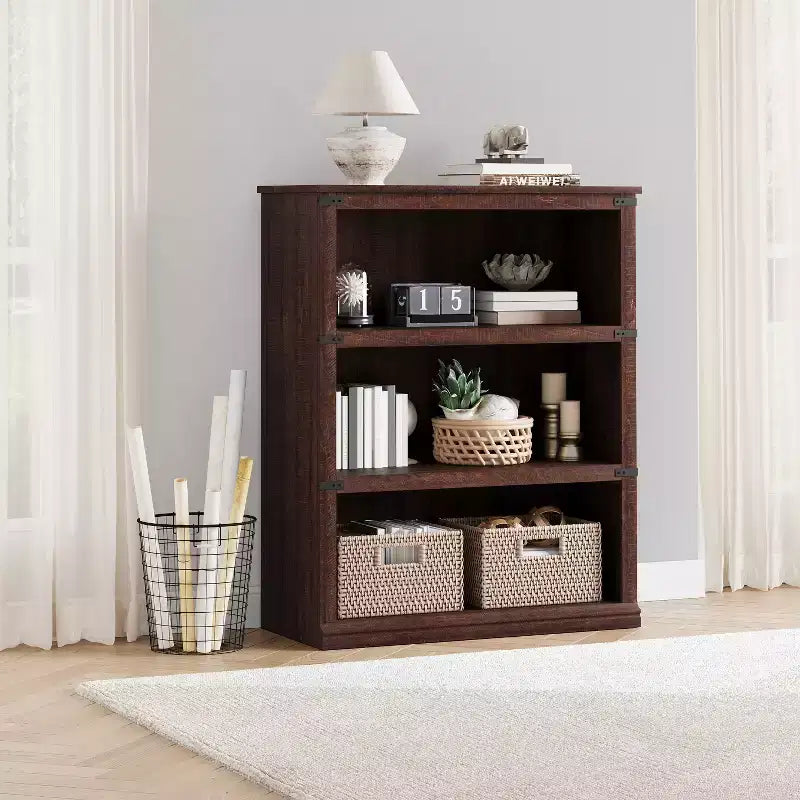Modern Wooden Bookcase Floor Standing Open Shelf Display Storage Unit for Home Office Library Living Room