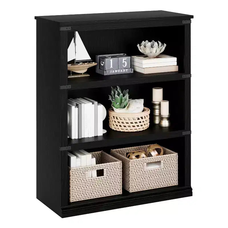 Modern Wooden Bookcase Floor Standing Open Shelf Display Storage Unit for Home Office Library Living Room