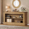 Lantine 63-Inch Long Console Table, Narrow Entry Table with Shelves for Entryway, Living Room, Farmhouse Sofa Behind Couch, Foyer, Hallway, Brown