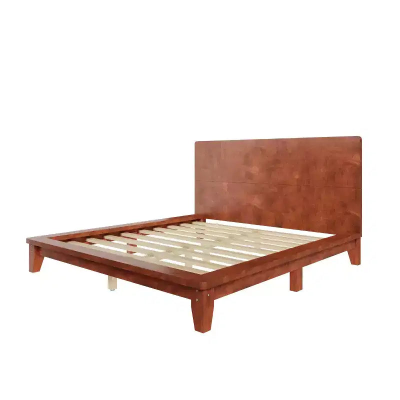 Full/Queen/King Size Platform Bed Frame with Headboard, Mid-Century Modern Style Bed Frame - ModernLuxe