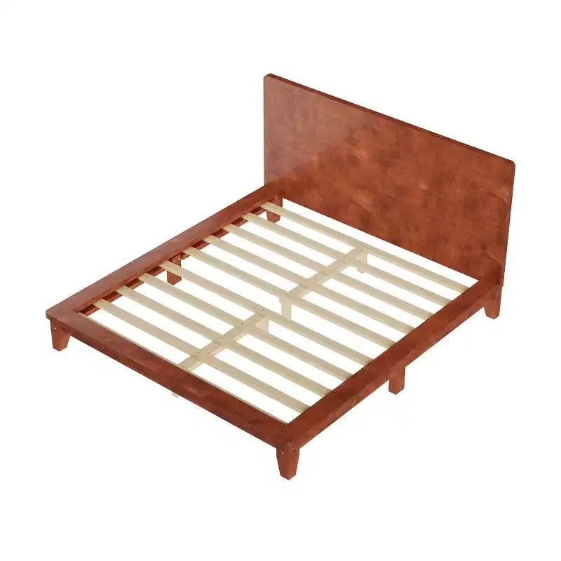Full/Queen/King Size Platform Bed Frame with Headboard, Mid-Century Modern Style Bed Frame - ModernLuxe
