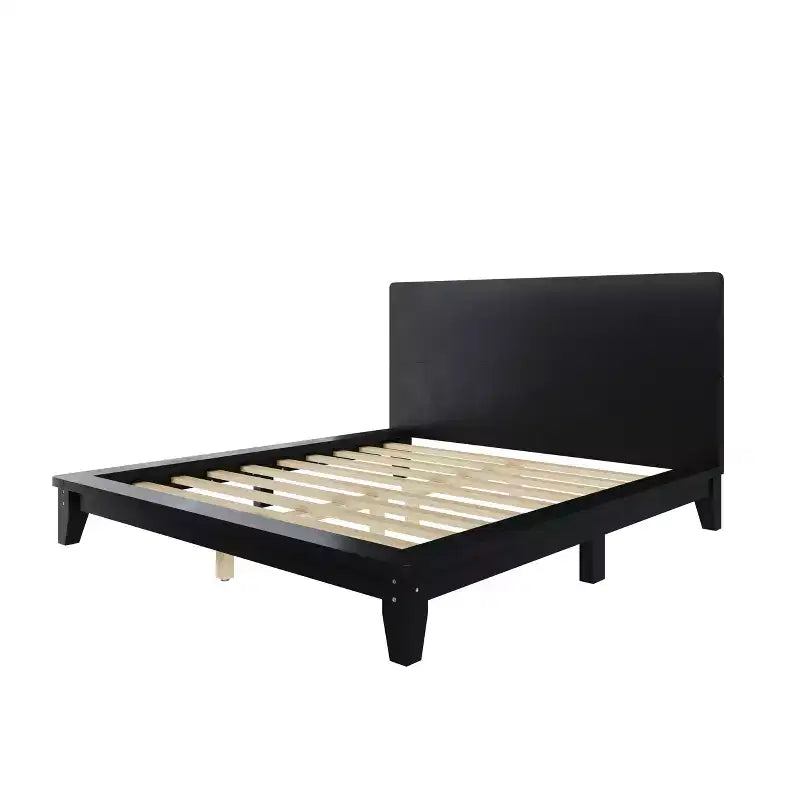Full/Queen/King Size Platform Bed Frame with Headboard, Mid-Century Modern Style Bed Frame - ModernLuxe