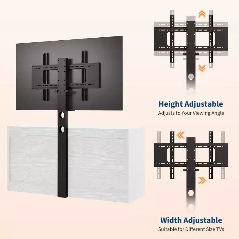 65 Modern TV Stand with Mount for 75 Inch TV, 9 Drawer Adjustable Height Media Console,Sturdy MDF Entertainment Center